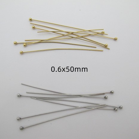 50 Tige clous tête boule en acier inoxydable 50mm