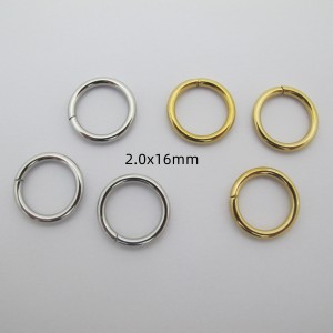 50 pcs Anneaux 16x2mm en acier inox