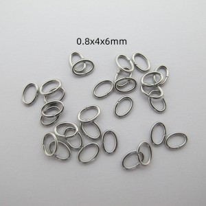 300 pcs Anneaux ovales 4x6mm en acier inox