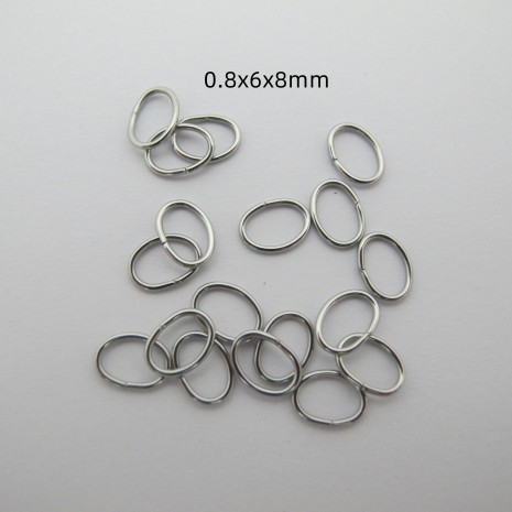 300 pcs Oval rings 6x8mm in stainless steel