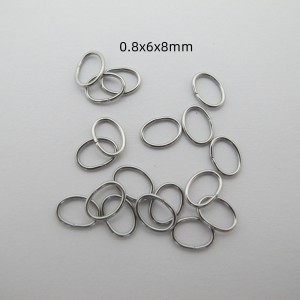 300 pcs Anneaux ovales 6x8mm en acier inox