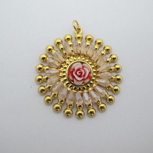 Pendentif fleur 38x41mm Acier Inoxydable