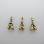 2 pcs Pendentif tour eiffel 17x8mm Acier Inoxydable