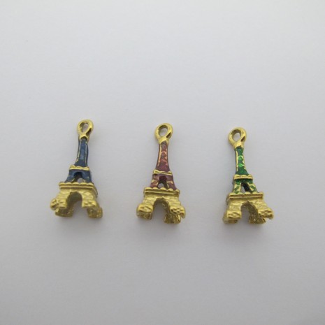 2 pcs Pendentif tour eiffel 17x8mm Acier Inoxydable