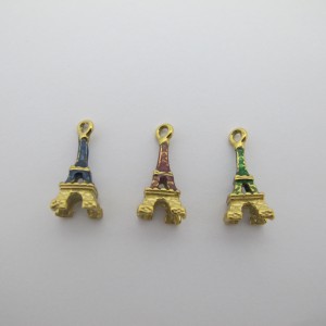 2 pcs Pendentif tour eiffel 17x8mm Acier Inoxydable
