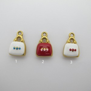 2 pcs Handbag Pendant 17x11mm Stainless Steel