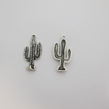 20 Metal charms cactus 33x16mm