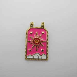 2 pcs Pendentif soleil 30x18mm en Acier Inoxydable