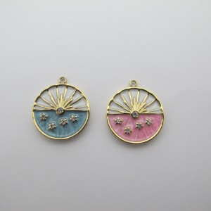 2 pcs Pendentif Medaille Etoile 18x16mm en Acier Inoxydable