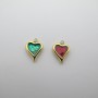 2 pcs coeur 13x10mm en Acier Inoxydable