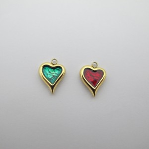 2 pcs coeur 13x10mm en Acier Inoxydable