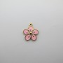 2 pcs Fleur Émaillée 15x13mm en acier inoxydable
