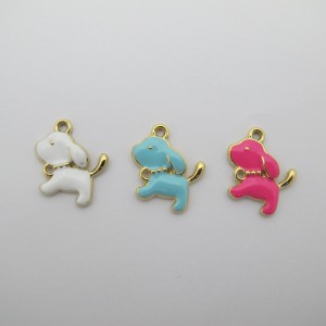 2 pcs pendentif chien 16x20mm Acier Inoxydable