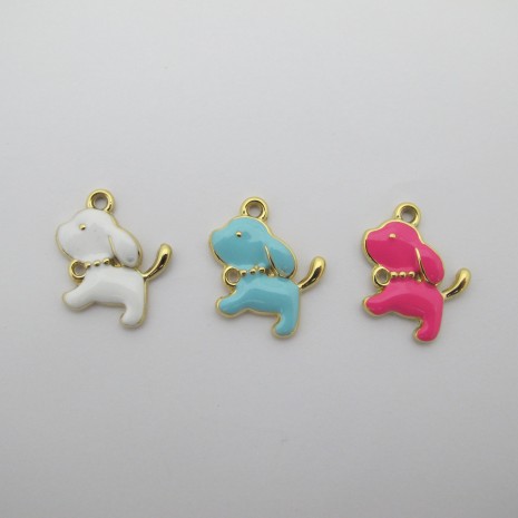 2 pcs pendentif chien 16x20mm Acier Inoxydable