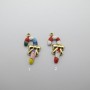 2 pcs Christmas cane pendant 19x10mm Stainless Steel