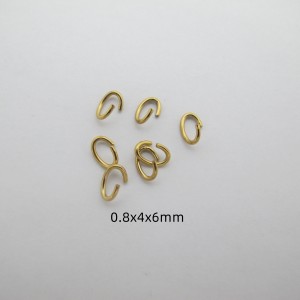 50 pcs Anneaux ovales 4x6mm en acier inox