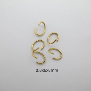 50 pcs Anneaux ovales 6x8mm en acier inox