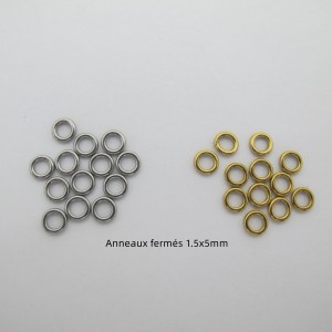 50 pcs Anneaux Anneaux fermés 5mm en acier inox