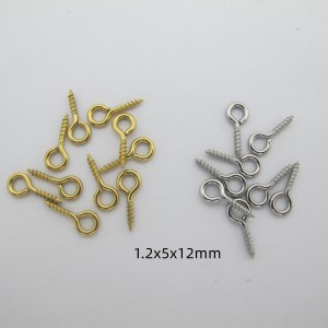 50 pcs Vis a anneau 5x12mm en acier inox