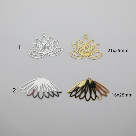 10 pcs pendentifs laser cut en Acier Inoxydable