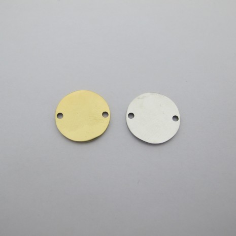 10 pcs Intercalaire rond 2 trous 14mm acier inoxydable