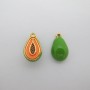 2 pcs papaya pendant 10x16mm stainless steel