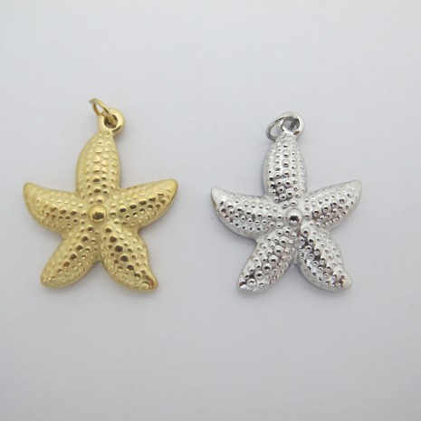 4 pcs pendentif Etoile de Mer 25x30mm acier inoxydable