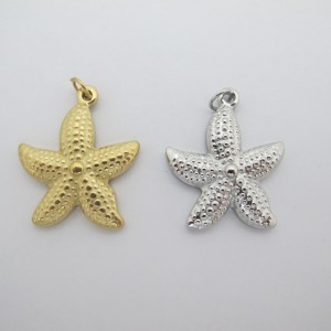4 pcs Starfish pendant 25x30mm stainless steel
