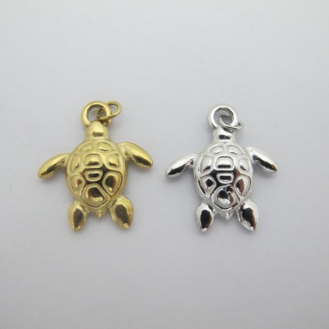 4 pcs turtle pendant 18x21mm stainless steel