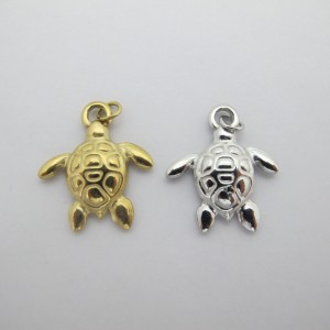 4 pcs pendentif tortue 18x21mm acier inoxydable