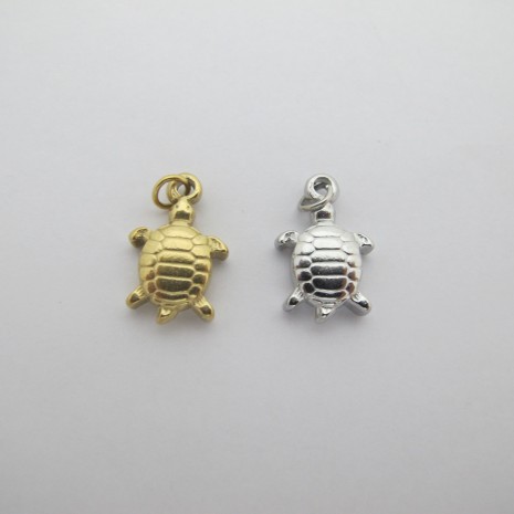 4 pcs pendentif tortue 12x17mm acier inoxydable