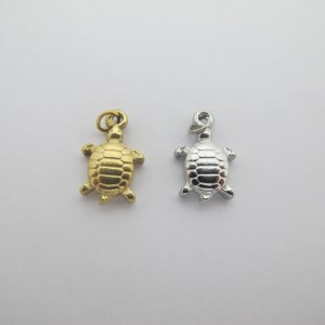 4 pcs pendentif tortue 12x17mm acier inoxydable