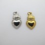 4 pcs pendentif coeur 13x22mm acier inoxydable