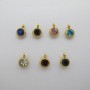 20 pcs breloques strass 6mm acier inoxydable