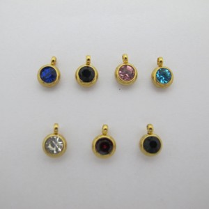 20 pcs 6mm stainless steel rhinestone charms