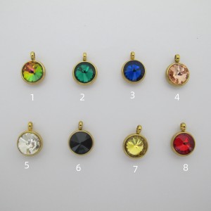 10 pcs breloques strass 10mm acier inoxydable