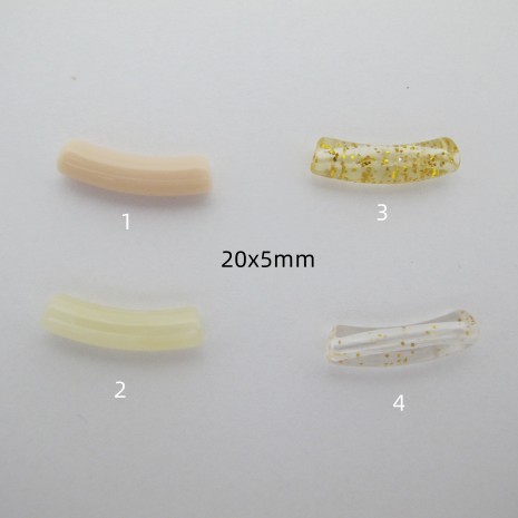 50 Pcs Pendentifs Petit Tube en Acrylique 20x5mm