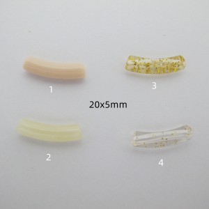 50 Pcs Pendentifs Petit Tube en Acrylique 20x5mm