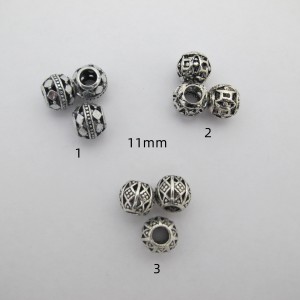 50 perles Métal 11mm trou 5mm
