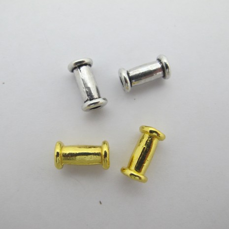 50 Perles En Métal 12x7mm