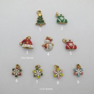4 pcs breloques série de noël acier inoxydable