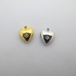 2 pcs Pendentif coeur 10x11mm acier inoxydable