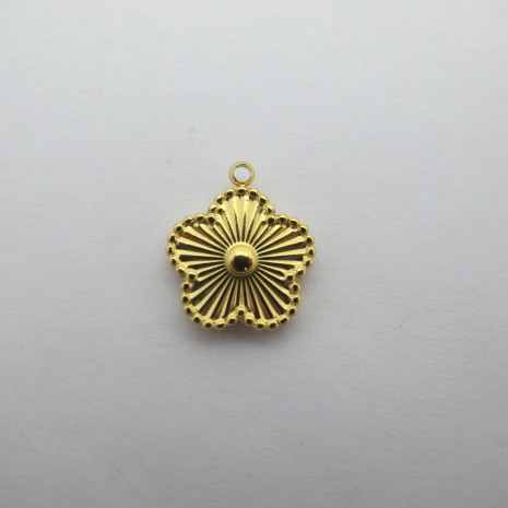 2 pcs Pendentif fleur double face 14x16mm acier inoxydable 2 pcs Pendentif fleur double face 14x16mm acier inoxydable