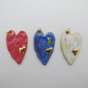 2 pcs Heart pendant 23x38mm stainless steel