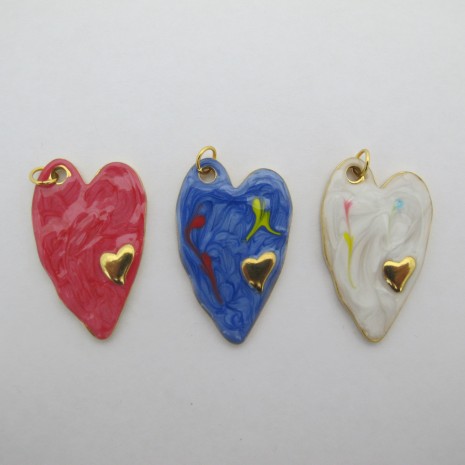 2 pcs Heart pendant 23x38mm stainless steel 2 pcs Heart pendant 23x38mm stainless steel