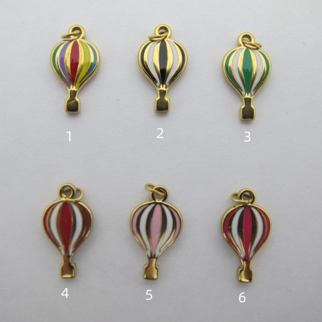 10 pcs Hot air balloon pendant 10x17mm stainless steel