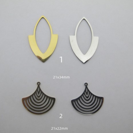 10 pcs Pendentif acier inoxydable 10 pcs Pendentif acier inoxydable