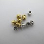 50 Perles cabossées 4x4x2mm acier inoxydable