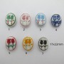 6 tulip beads, 17x22mm, ceramic
