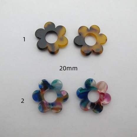 10 pcs acetate flowers 20mm - Series 2